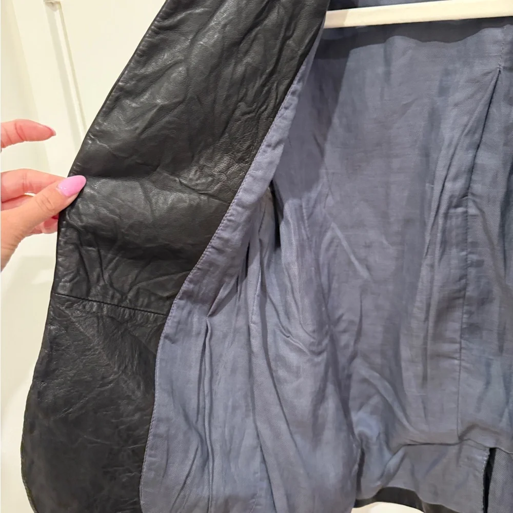 Zadig & Voltaire Black Verys Cuir Leather Jacket - Picture 5 of 7